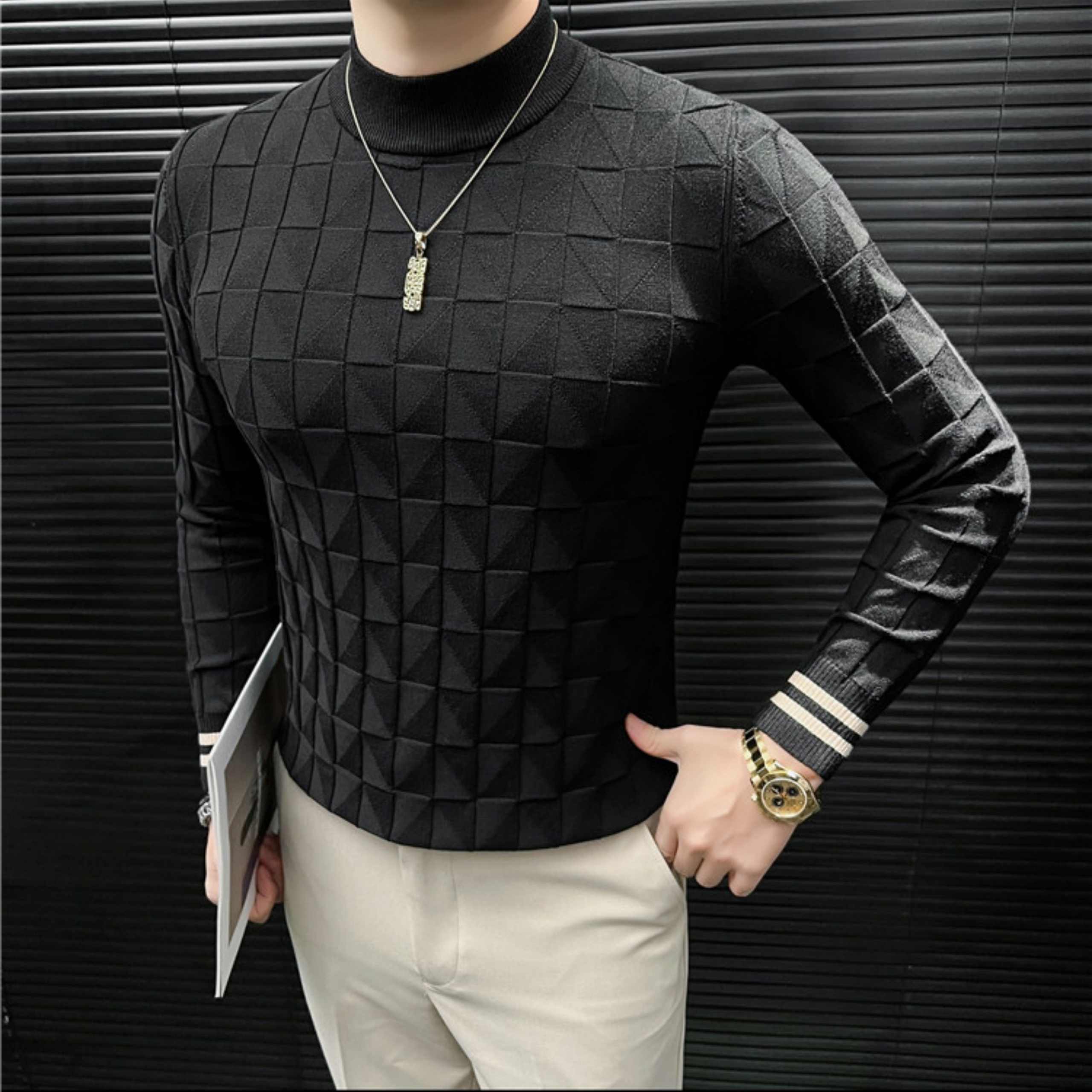 プレミアムジオメトリックシャツ(3color） M0867