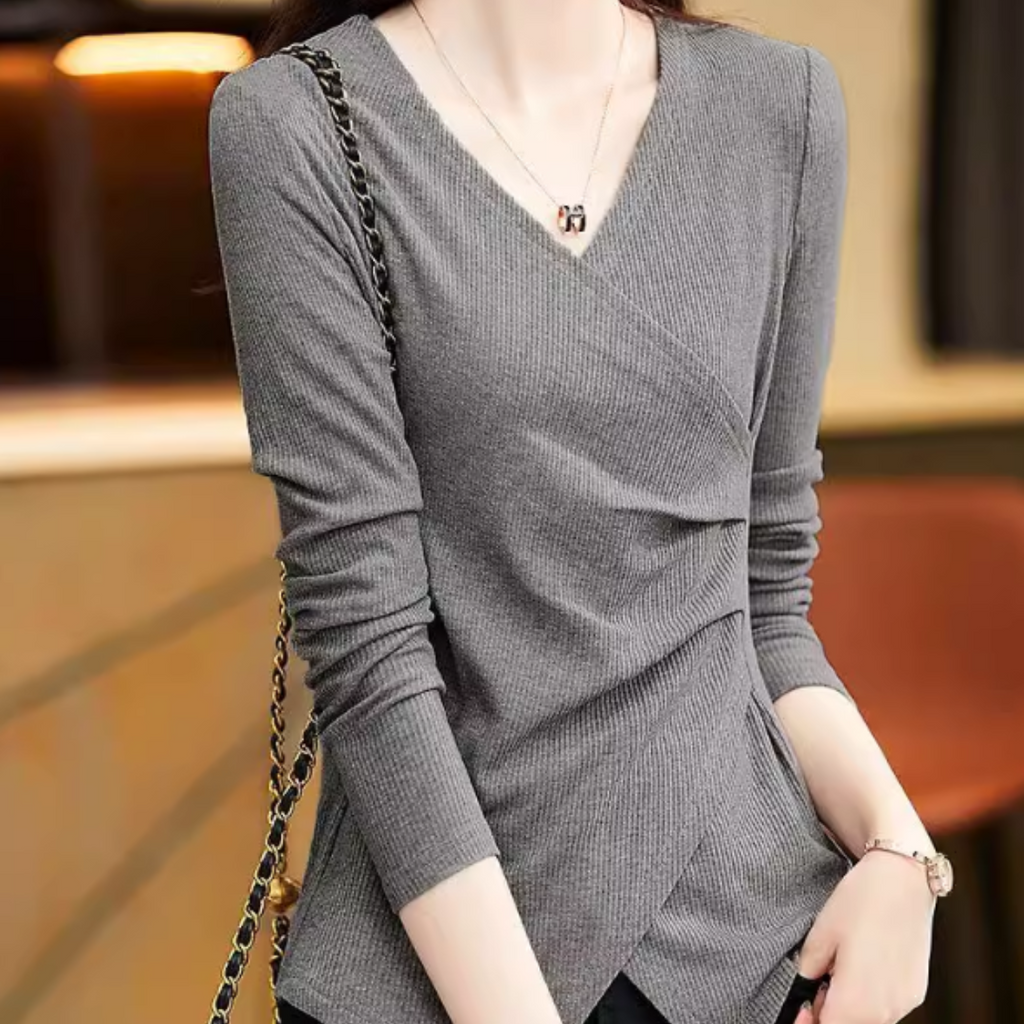 Vネックボトリングシャツ A0733