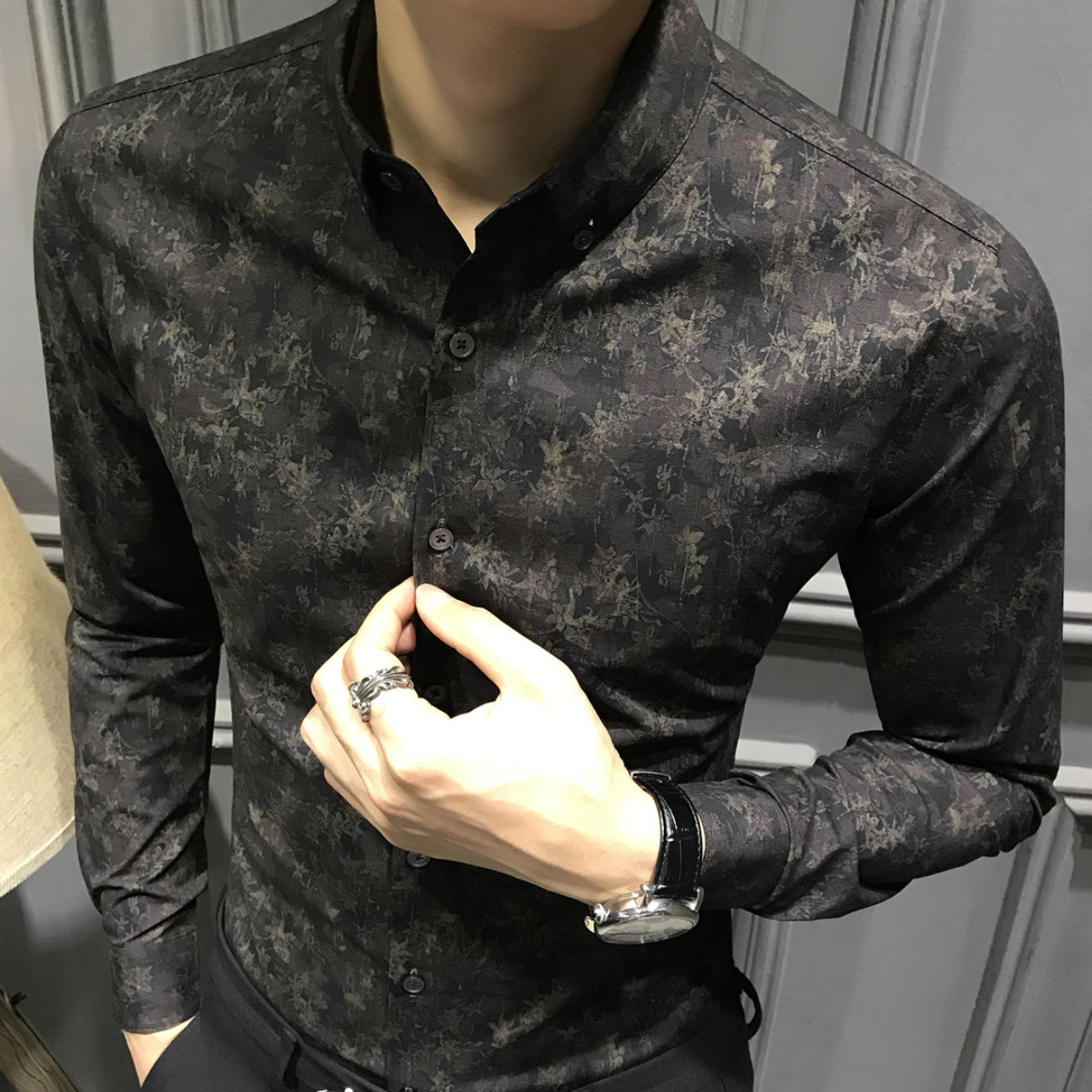 ノーブルパターンシャツ（2color） M0938
