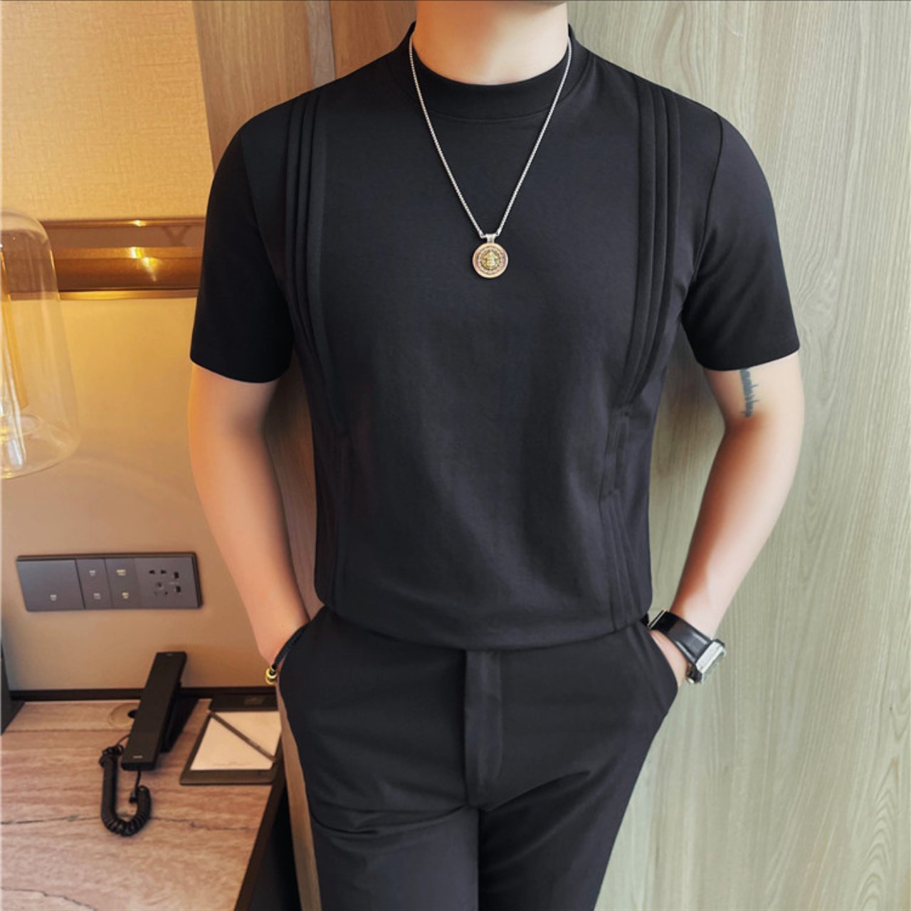 ストライプラウンドネックTシャツ（3color） M0667