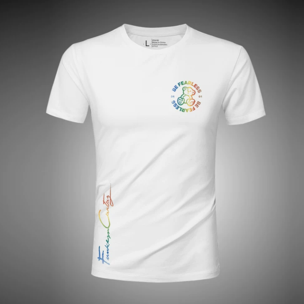 レインボーベアサイドロゴストレッチTシャツ M1065