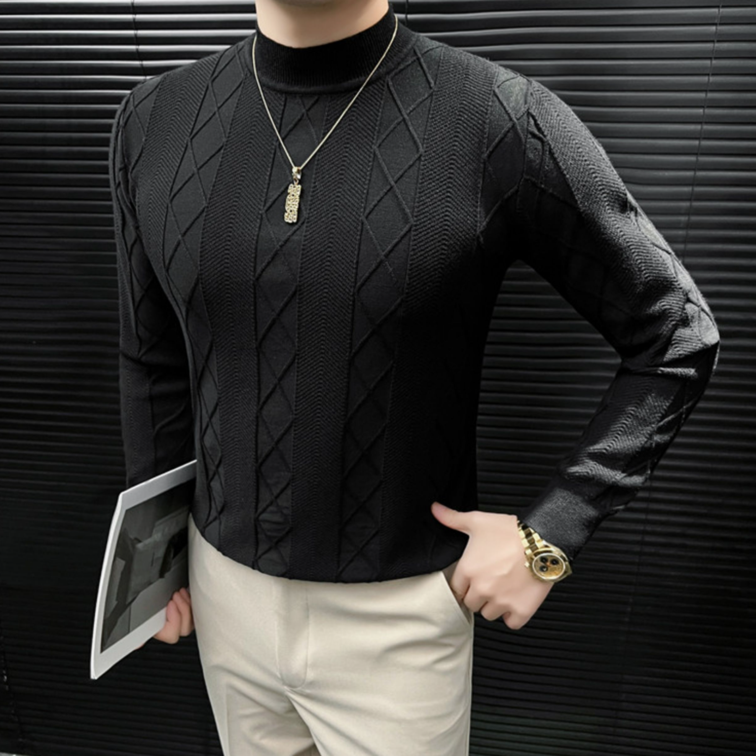 アーバンリファインパターンニット（4color） M0886