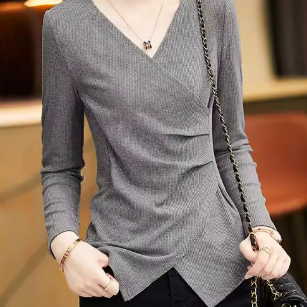 Vネックボトリングシャツ A0733