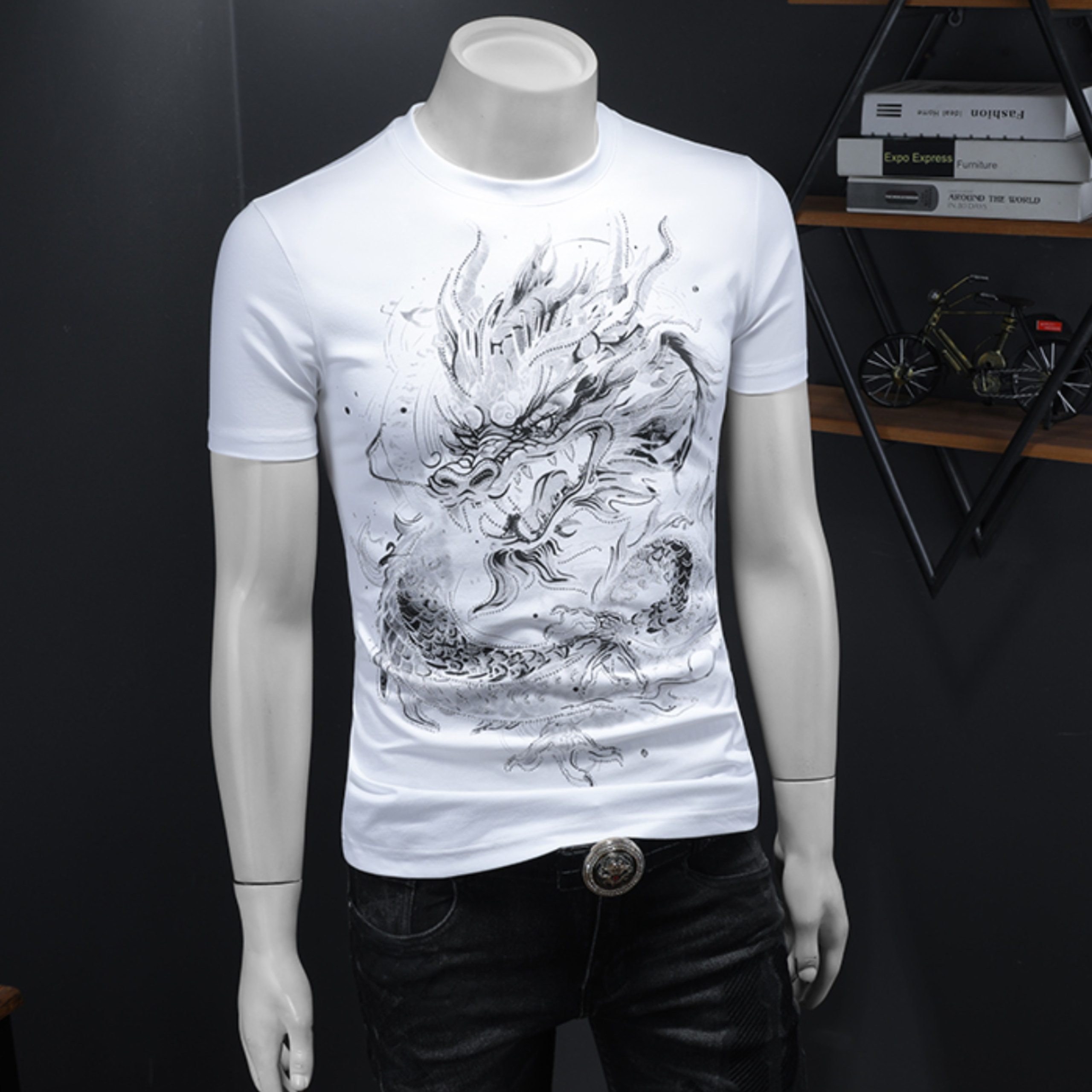 ドラゴングラフィックTシャツ（2color） M0758