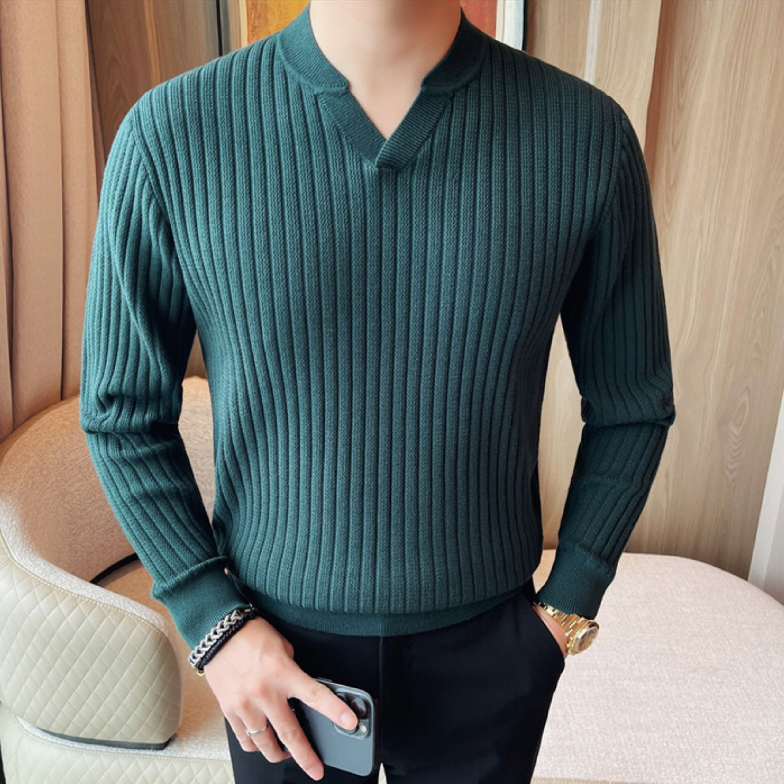 アーバンシックVスリットリブニット（3color） M0876