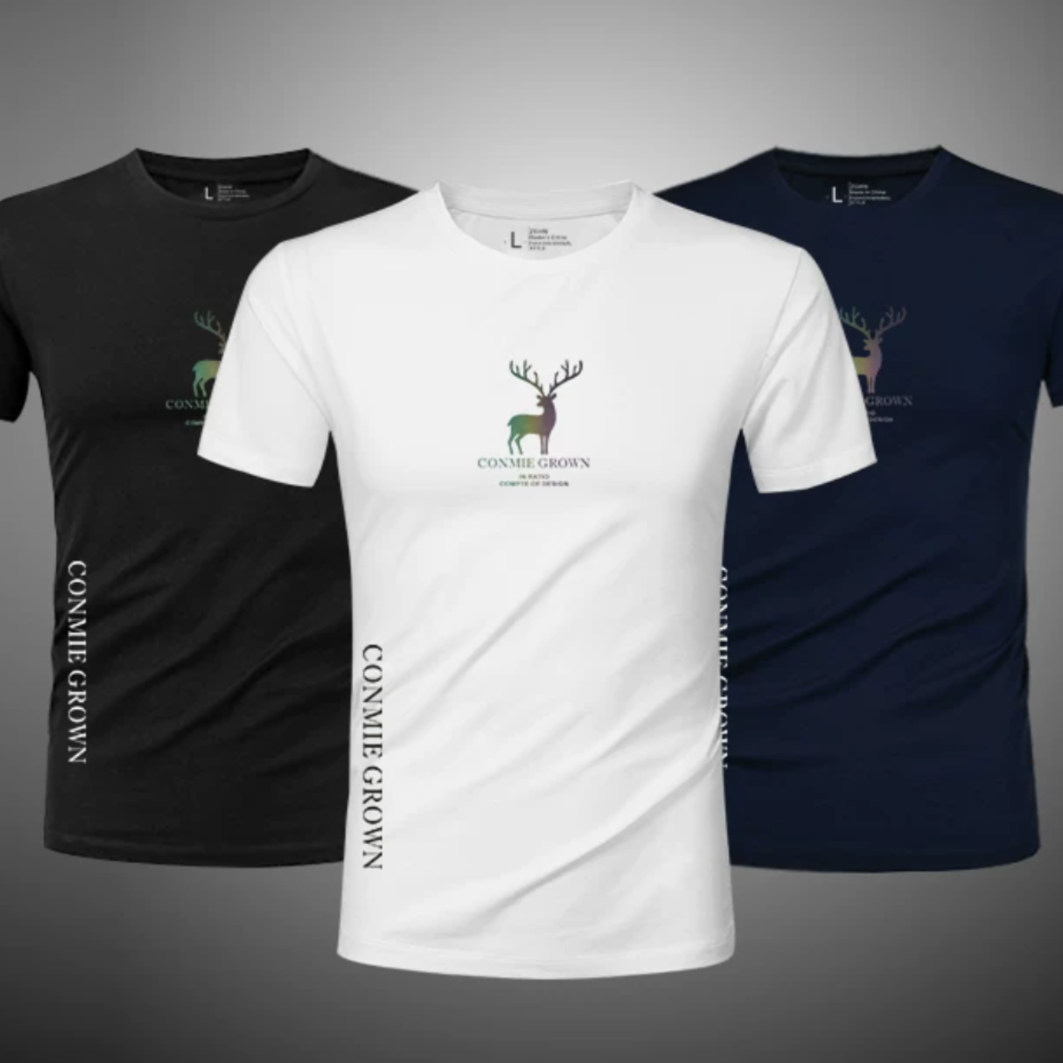 カラースタッグサイドロゴストレッチTシャツ M1064