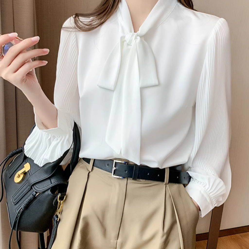 リボンシフォンシャツ A0772