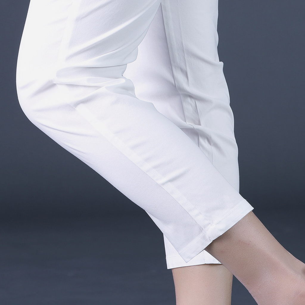メタルアクセントポロシャツ＆クロップドスリムパンツ サマーコーデ M1055×M1044