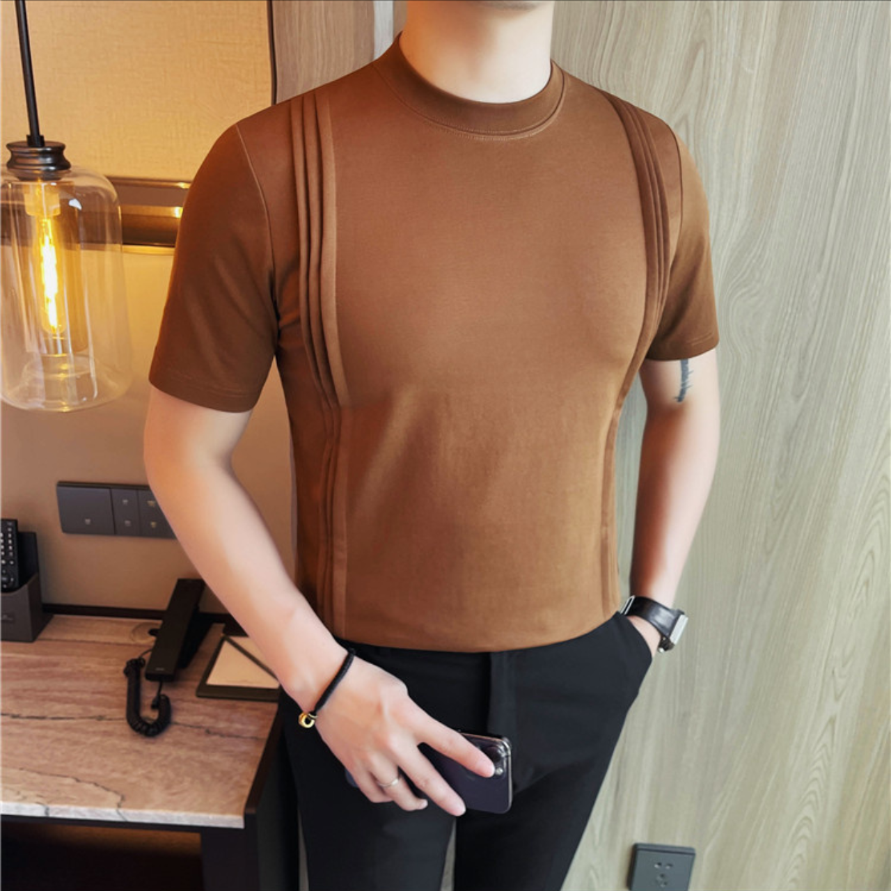 ストライプラウンドネックTシャツ（3color） M0667