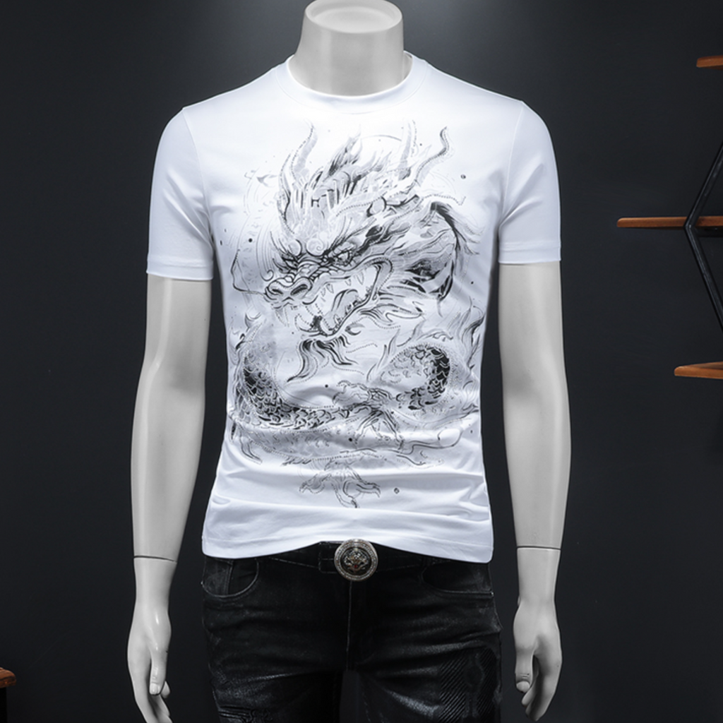 ドラゴングラフィックTシャツ（2color） M0758