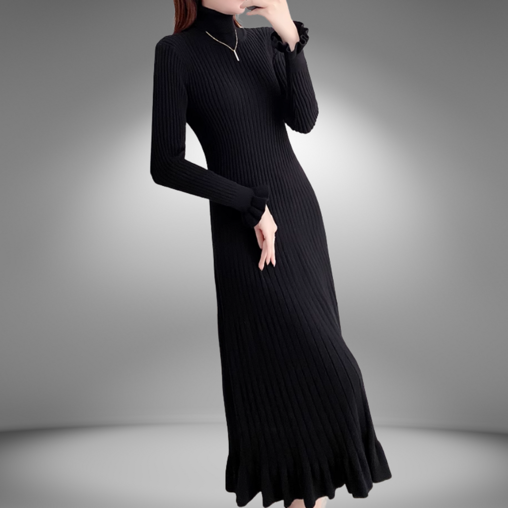 ハイネックニットロングワンピース A0741
