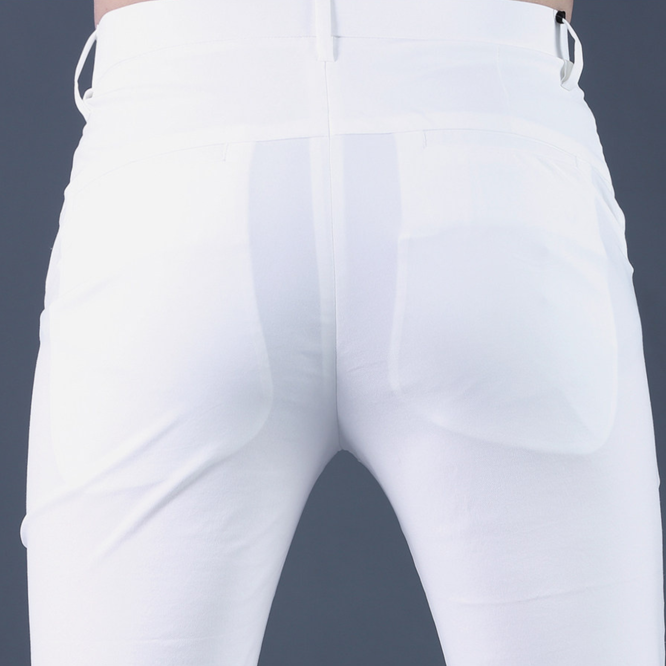 ストレッチクロップドスリムパンツ メンズ 7分丈 ホワイト M1044