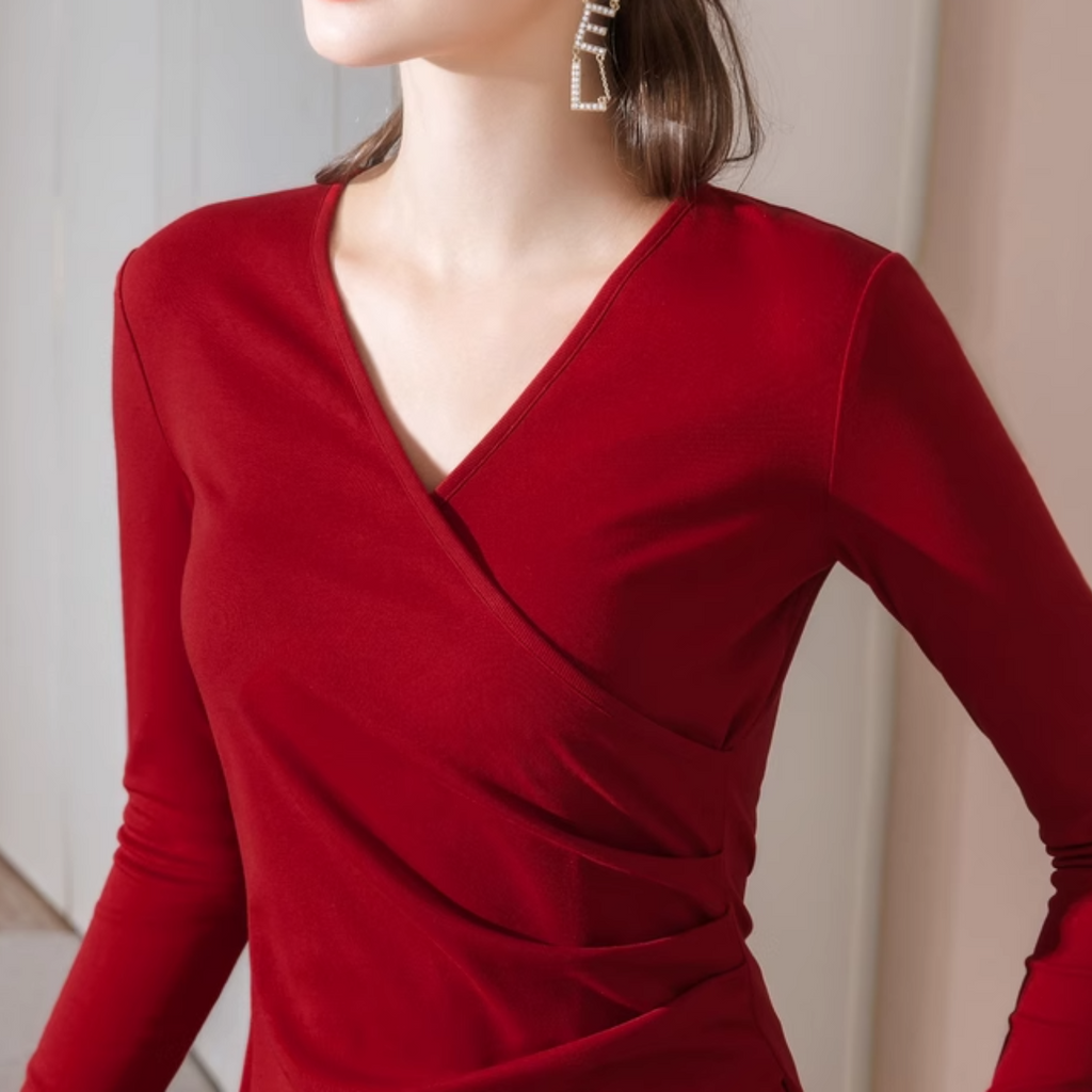 クロス V ネックボトリングシャツ（2color） A0734