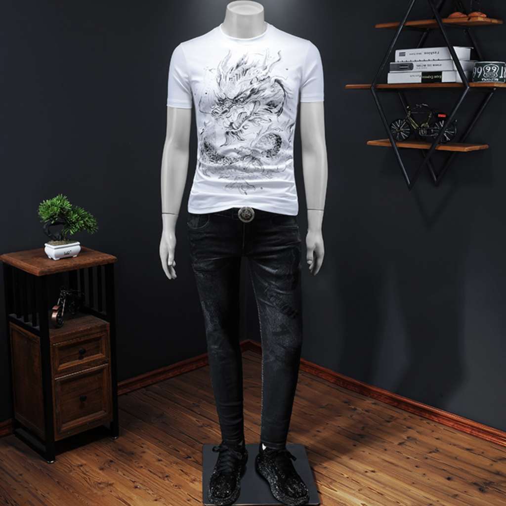 ドラゴングラフィックTシャツ（2color） M0758