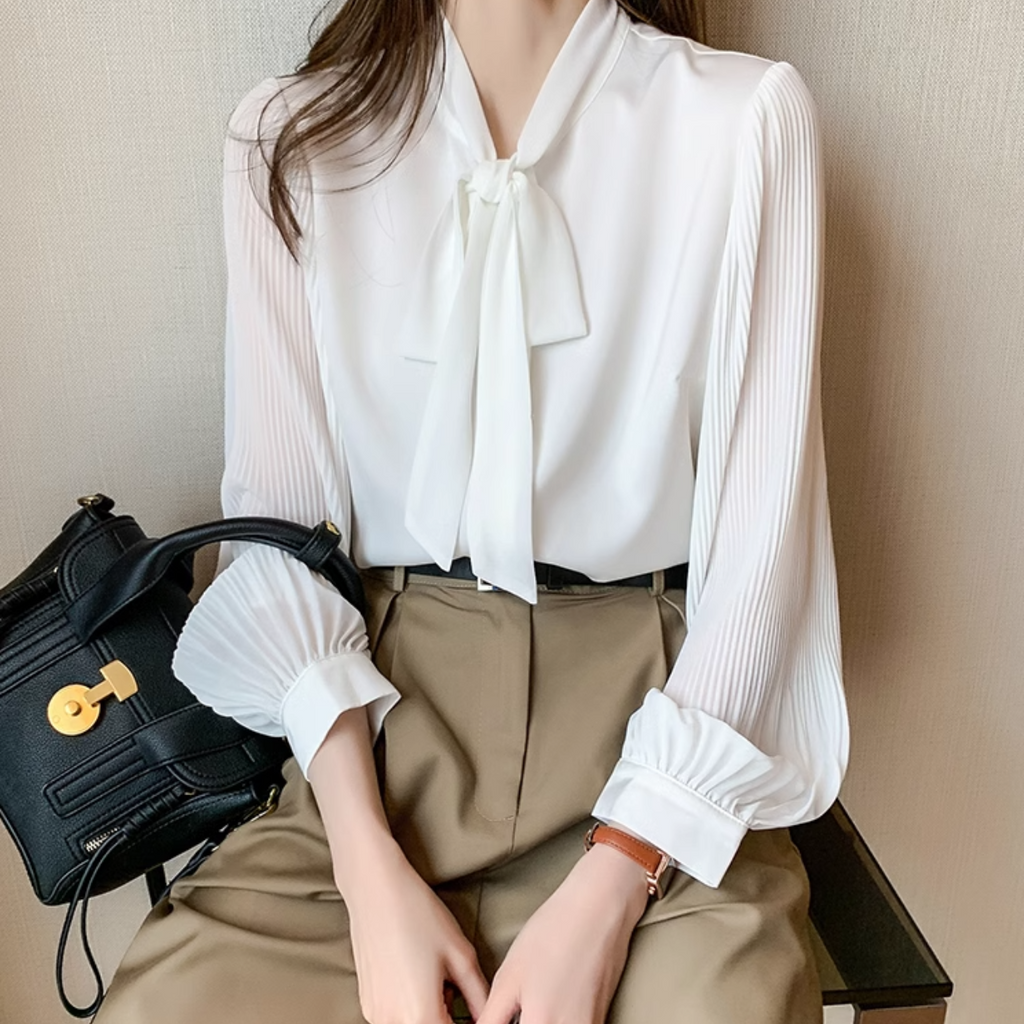 リボンシフォンシャツ A0772