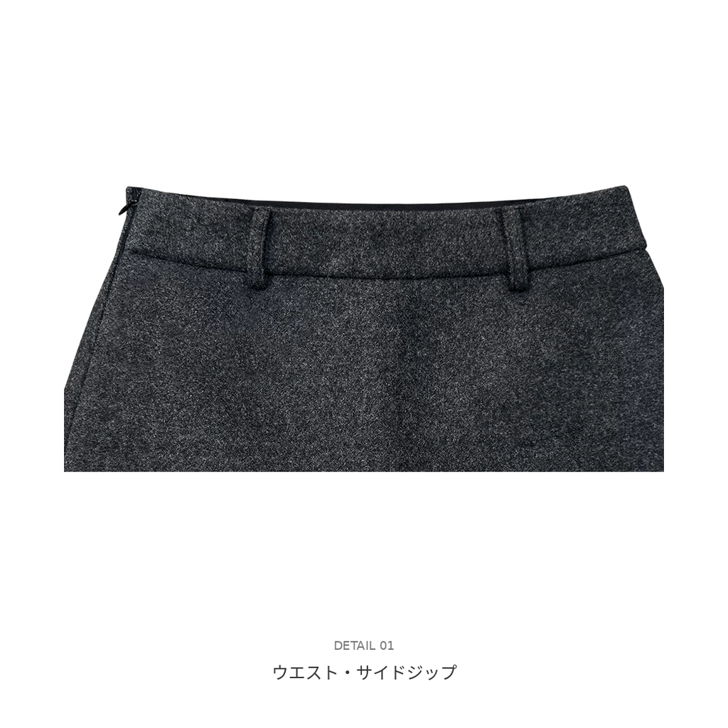 ノーブルスカートライクショートパンツ A1362 グレー ウエスト・サイドジップ