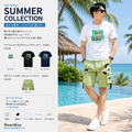 ファッションロゴTシャツ＆グラフィックカーゴショーツ サマーコーデ M1066×M1029