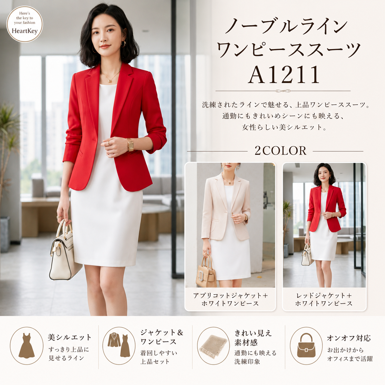 ノーブルラインワンピーススーツ A1211