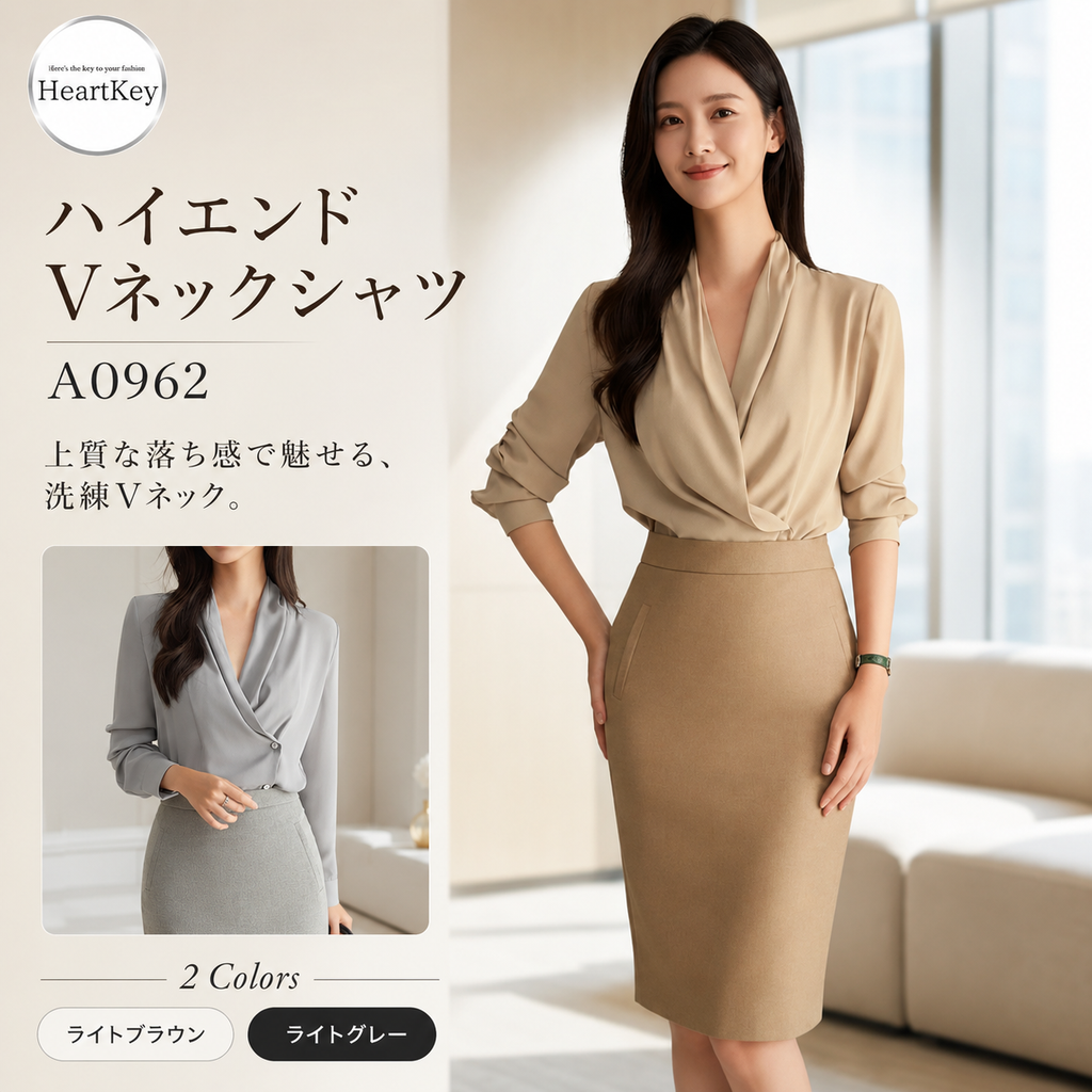 ハイエンドVネックシャツ A0962