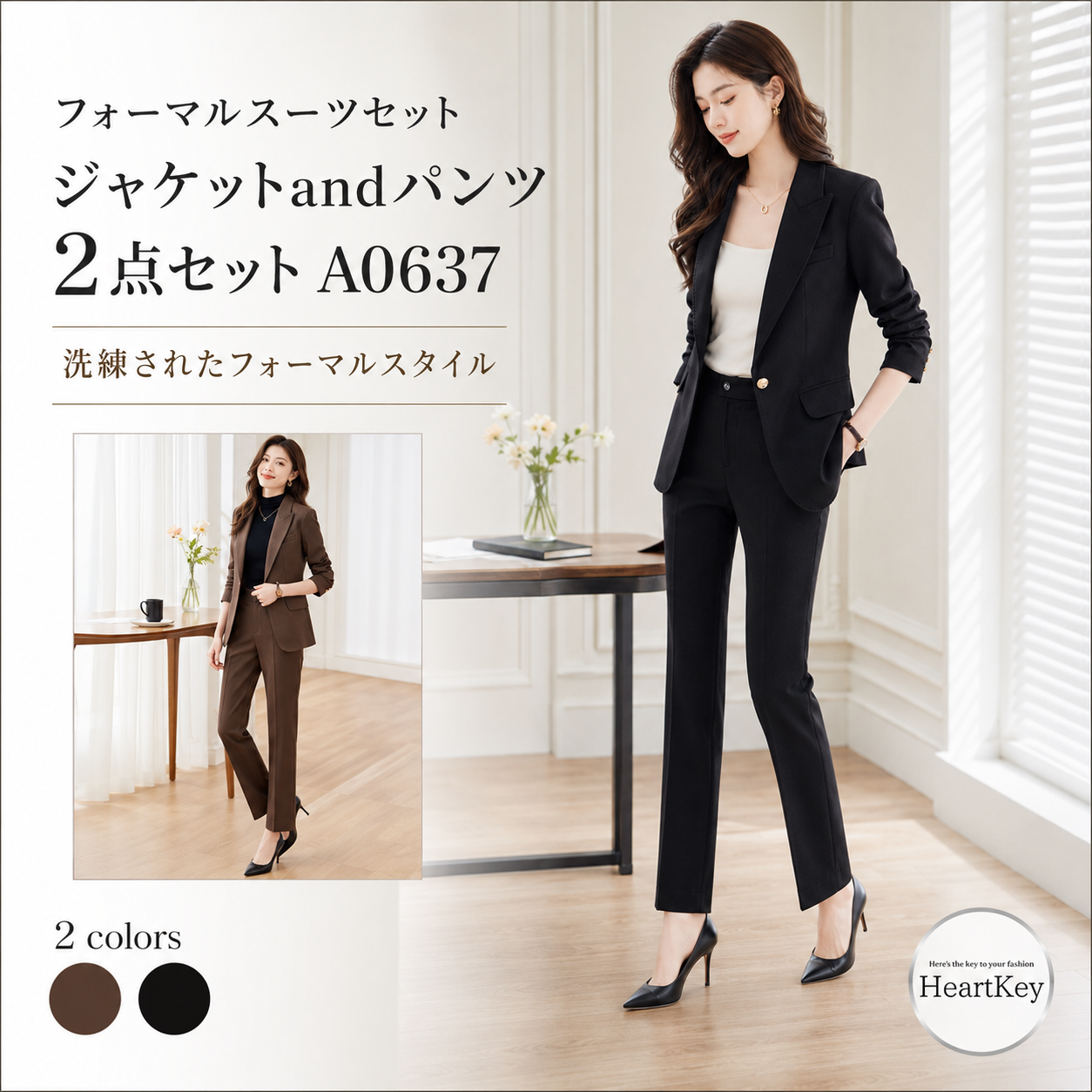 フォーマルスーツセット ジャケットandパンツ2点セット A0637