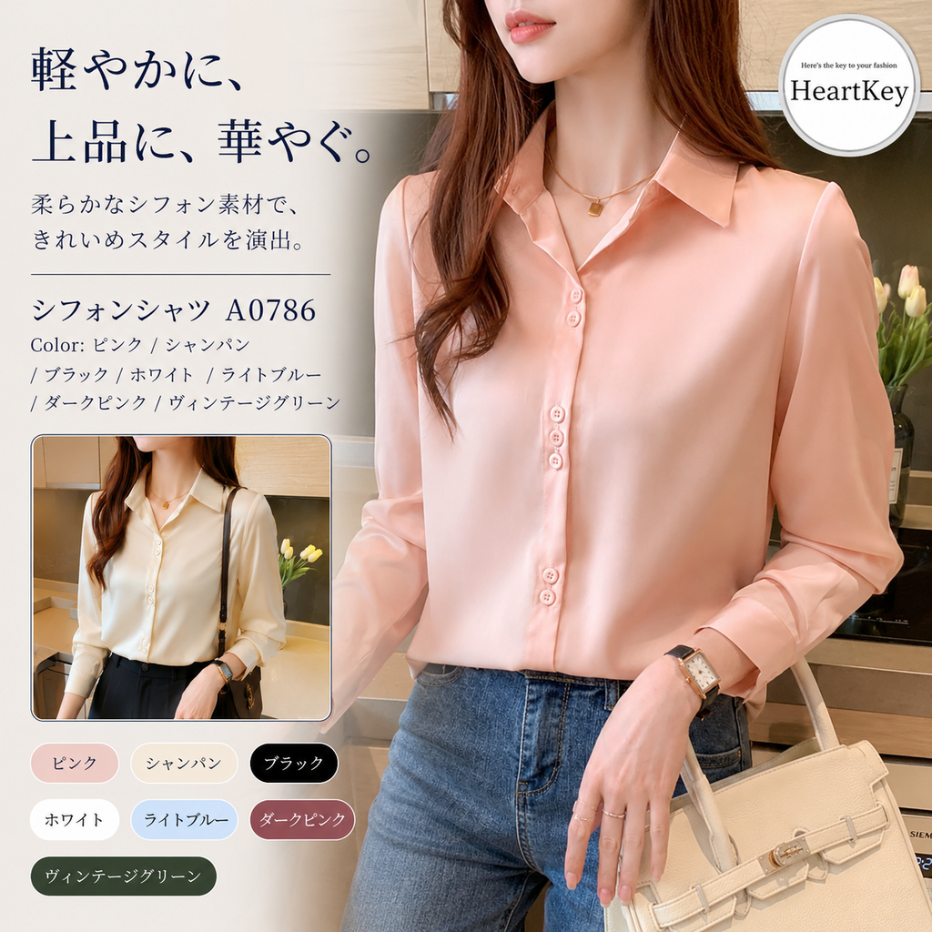 シフォンシャツ A0786