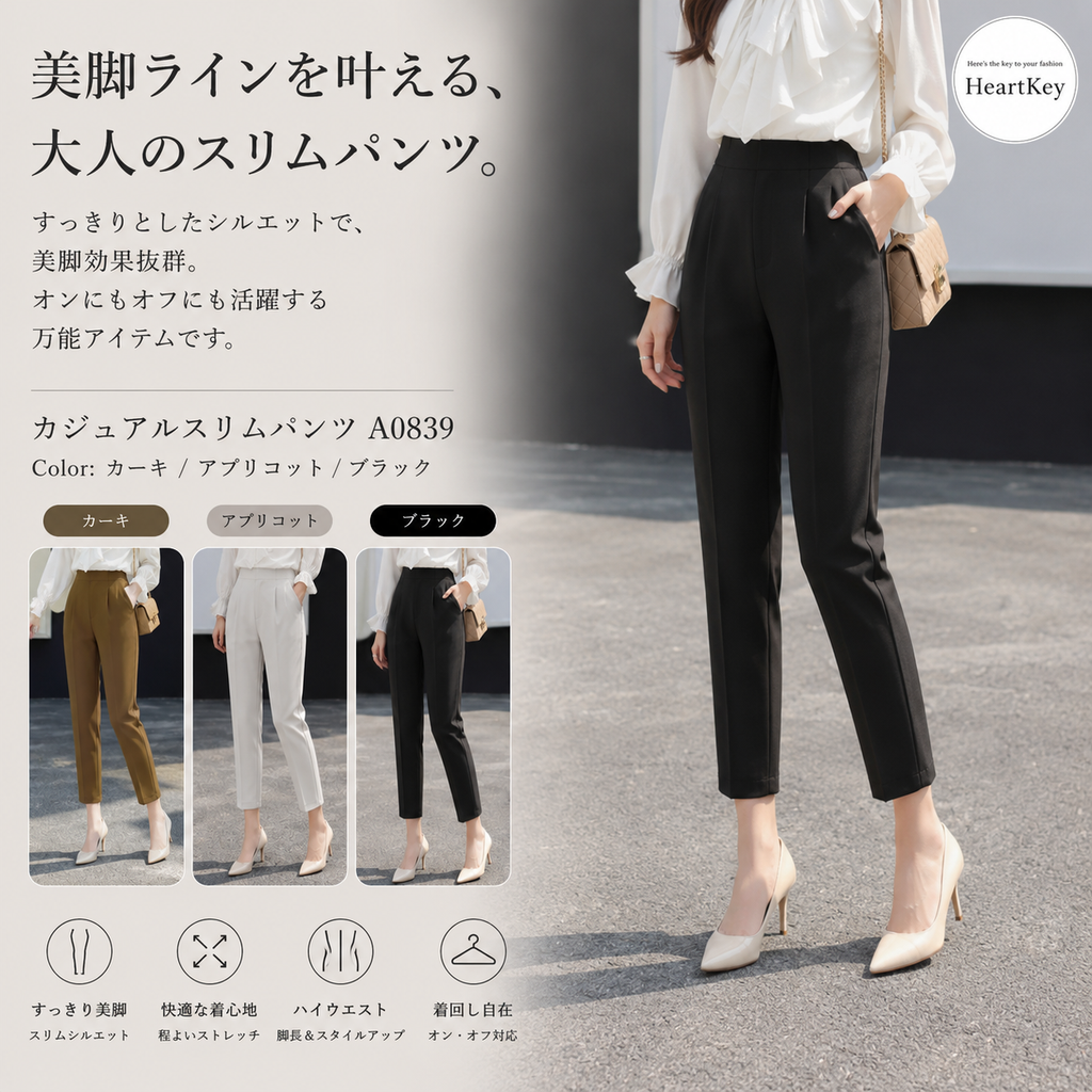 カジュアルスリムパンツ A0839