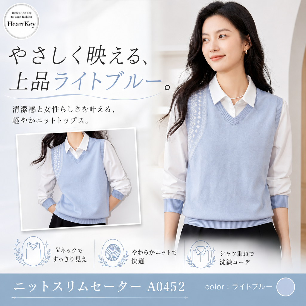 ニットスリムセーター A0452