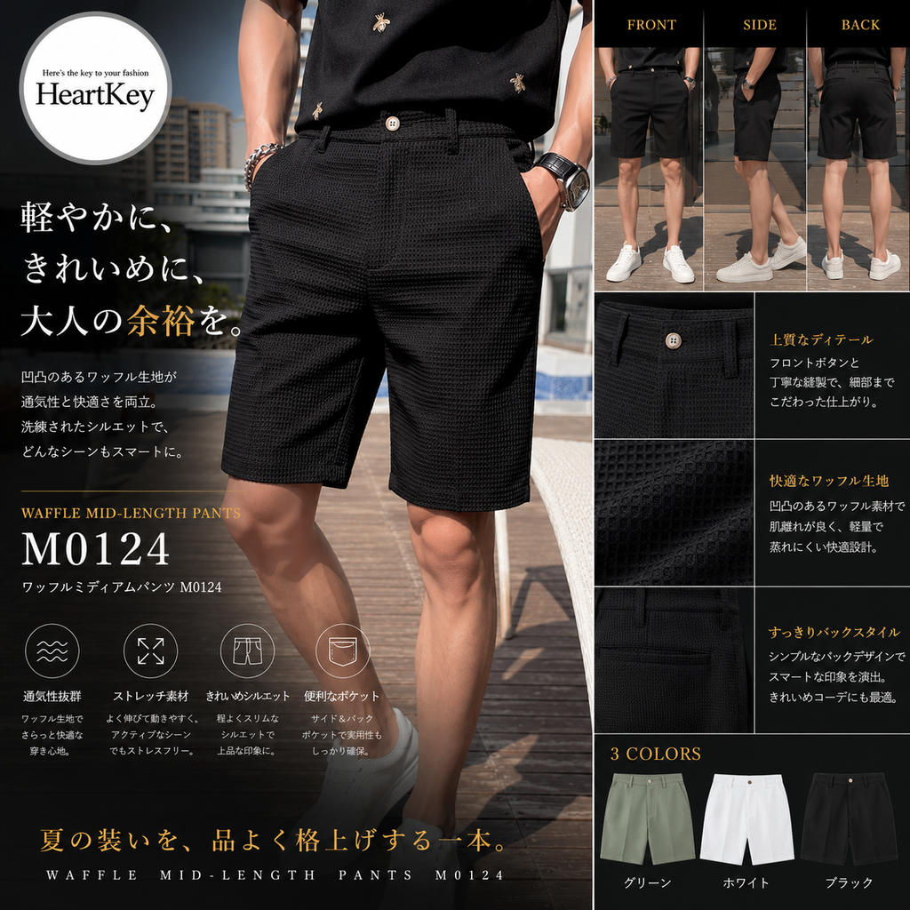 ワッフルミディアムパンツ M0124