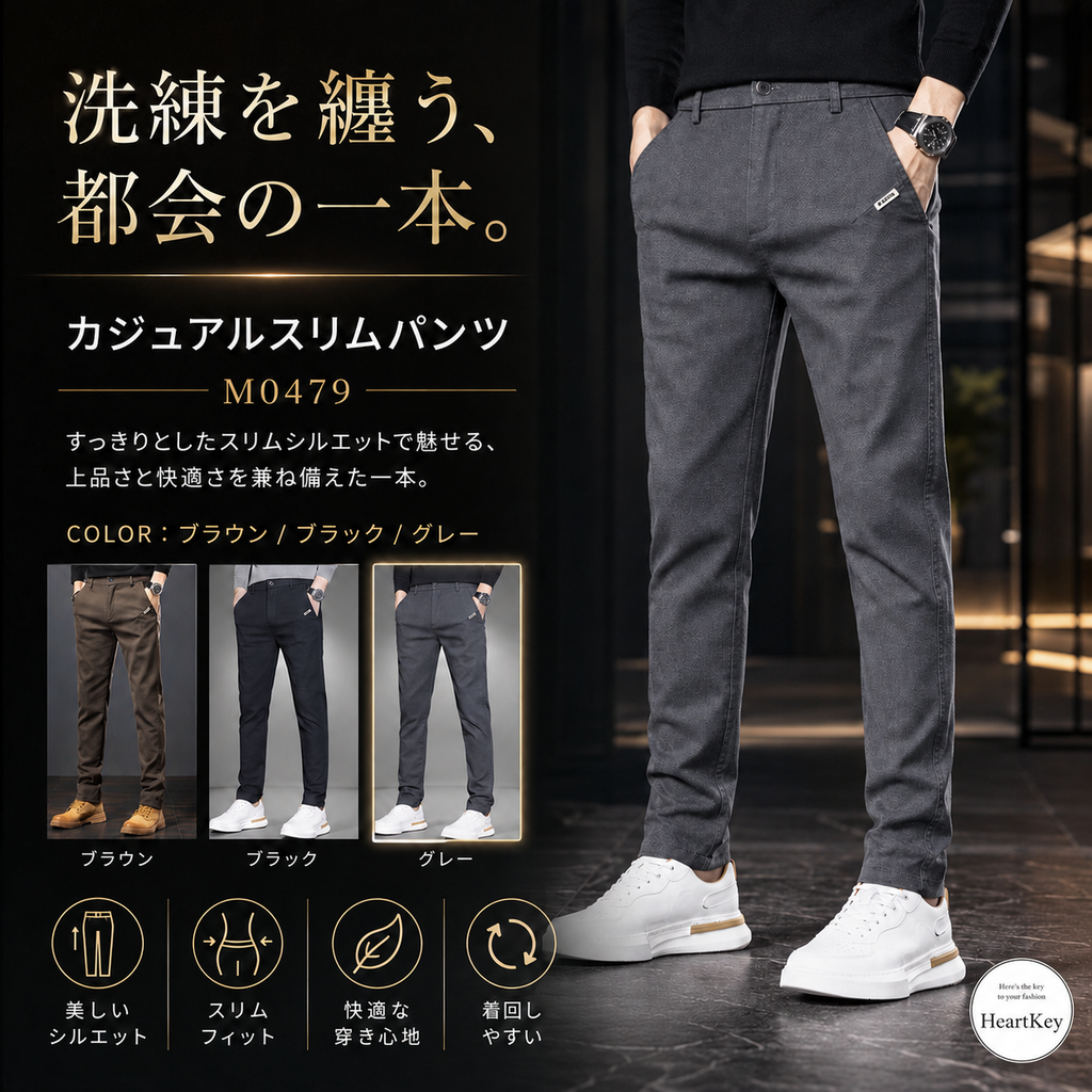 カジュアルスリムパンツ M0479