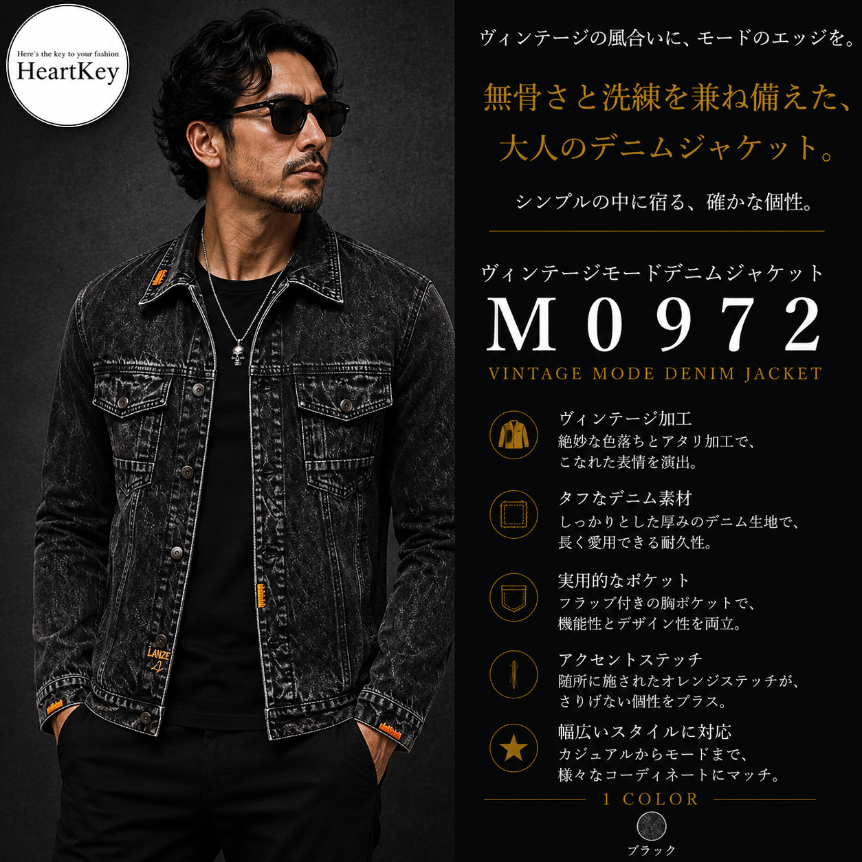 ヴィンテージモードデニムジャケット M0972