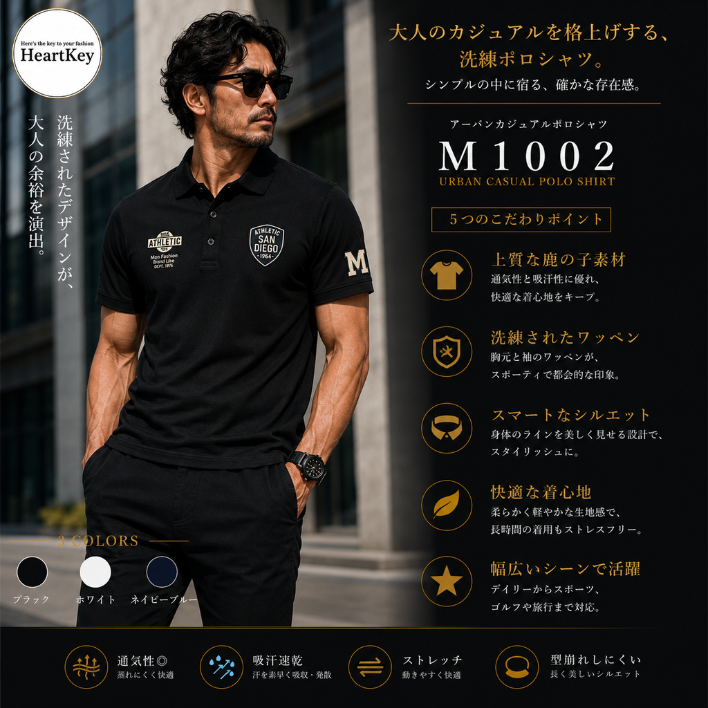 アーバンカジュアルポロシャツ M1002