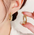 ツイストラインフープピアス A0228