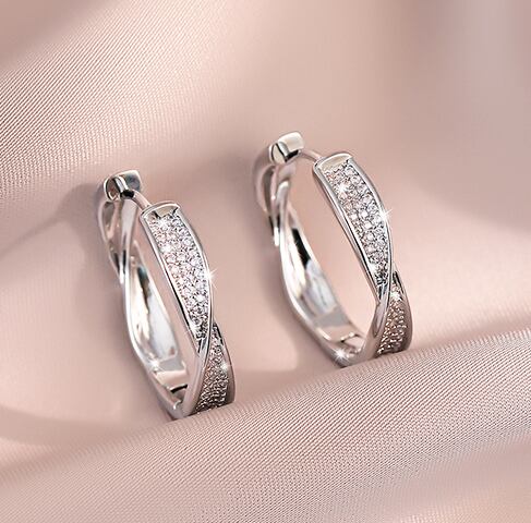 ツイストラインフープピアス A0228