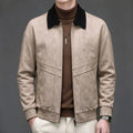 コントラストカラー スエードタッチジップジャケット M1273 03-khaki-front.jpg