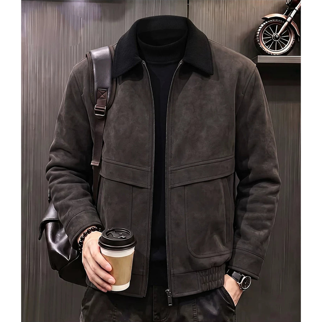 コントラストカラー スエードタッチジップジャケット M1273 05-lightbrown-styling.jpg
