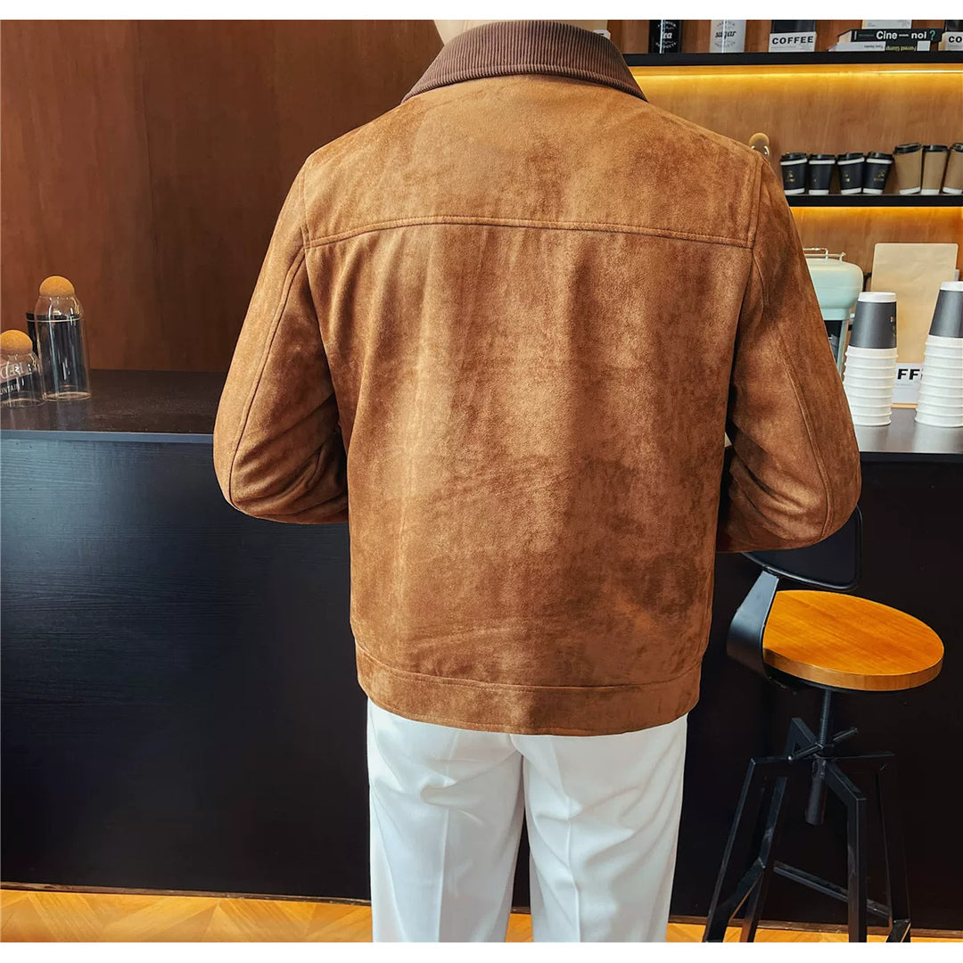 コントラストカラー スエードタッチスナップジャケット M1277 03_camel_back