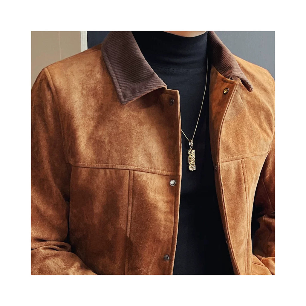 コントラストカラー スエードタッチスナップジャケット M1277 04_camel_collar
