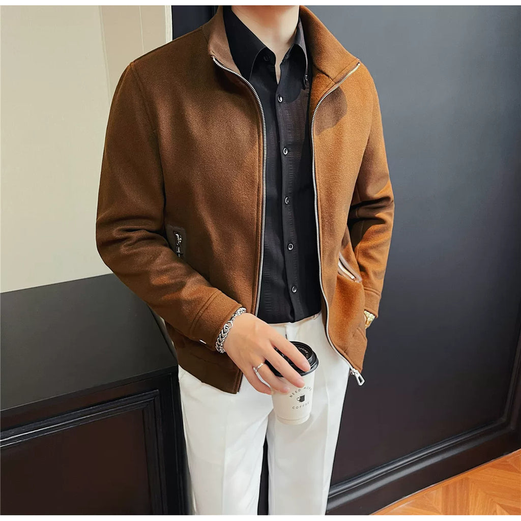 スタンドカラー ジップジャケット M1278 06_brown_front_alt