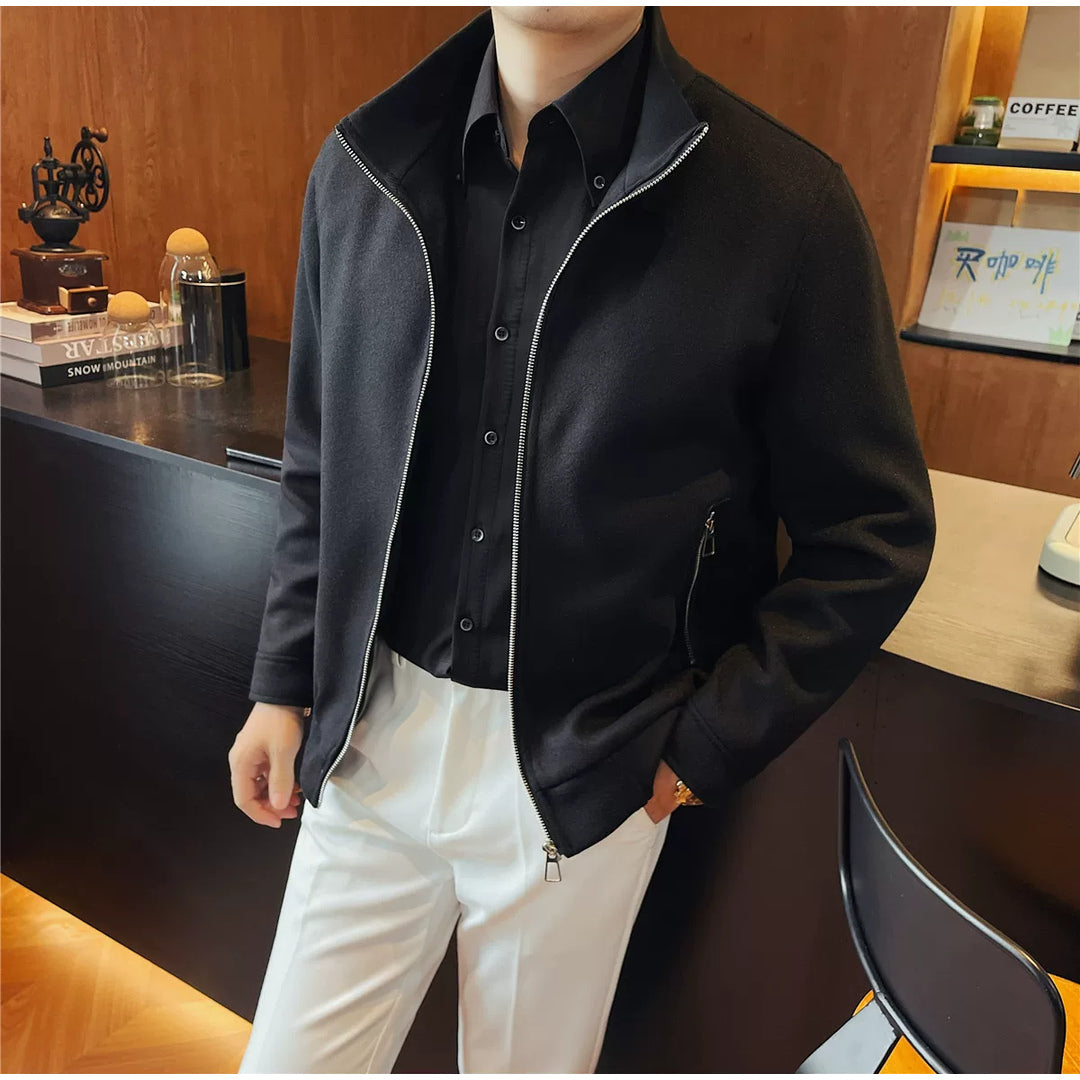 スタンドカラー ジップジャケット M1278 07_black_front