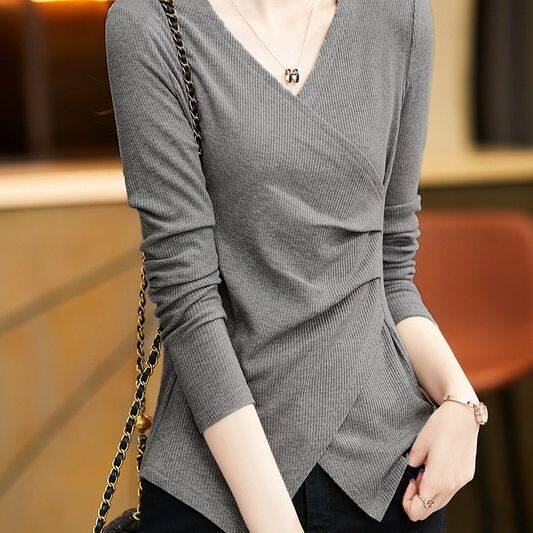 Vネックボトリングシャツ A0733