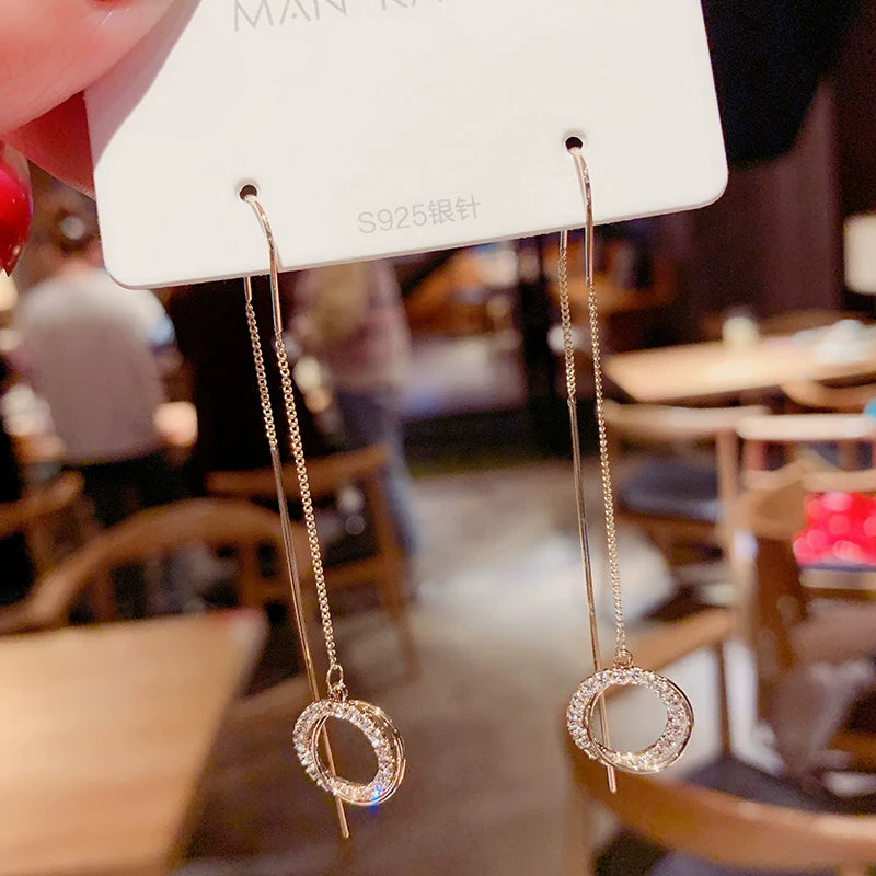 サークルチェーンロングピアス A0221