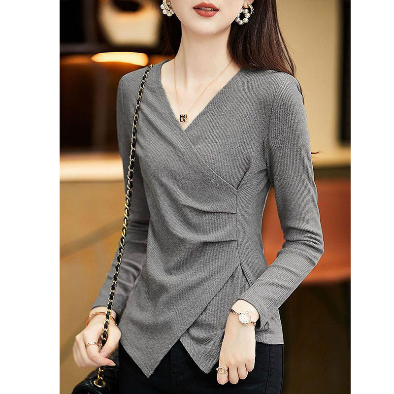 Vネックボトリングシャツ A0733
