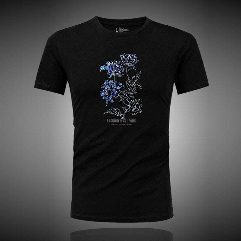 フラワーアートTシャツ（3color）　M1005
