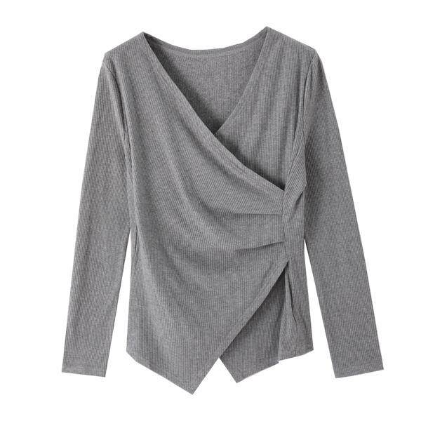 Vネックボトリングシャツ A0733
