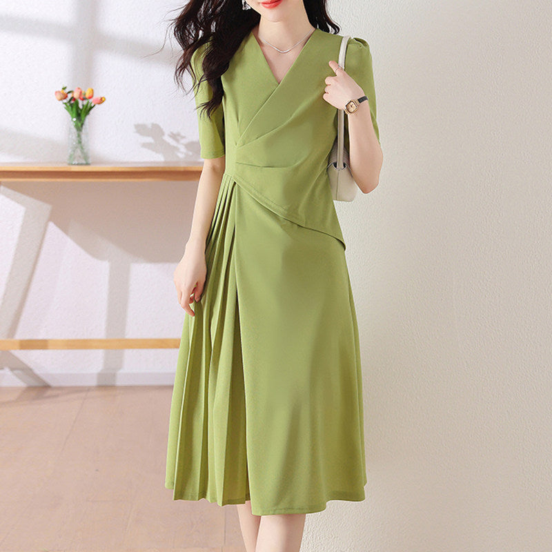 Vネックワンピース（3color） A1016