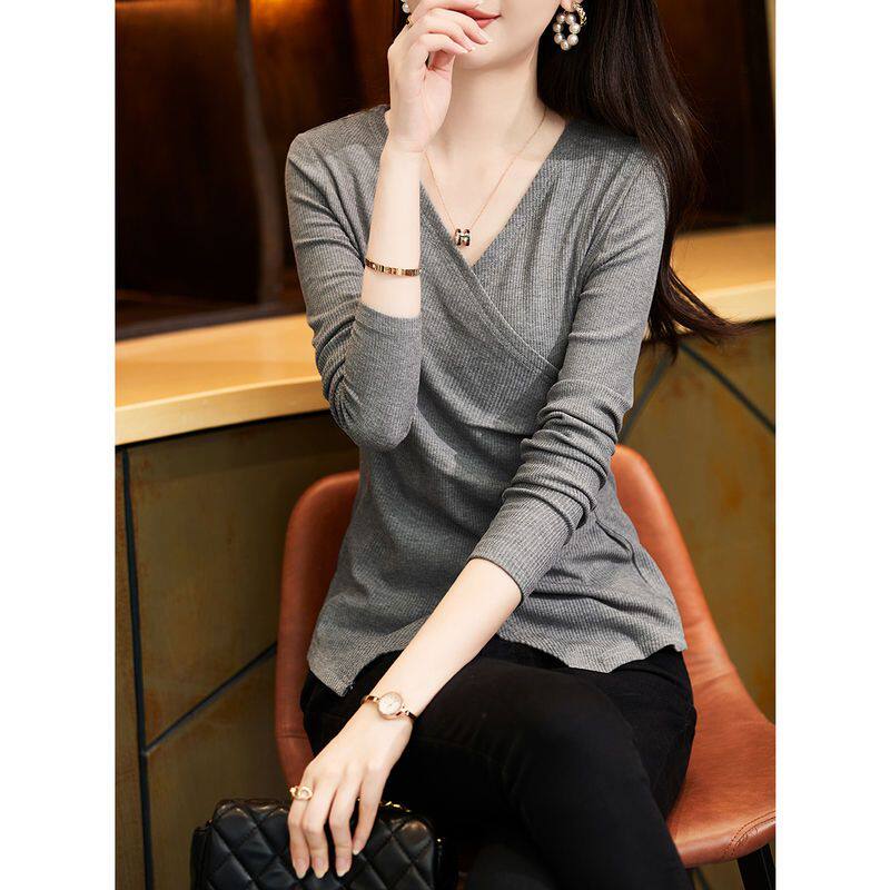 Vネックボトリングシャツ A0733