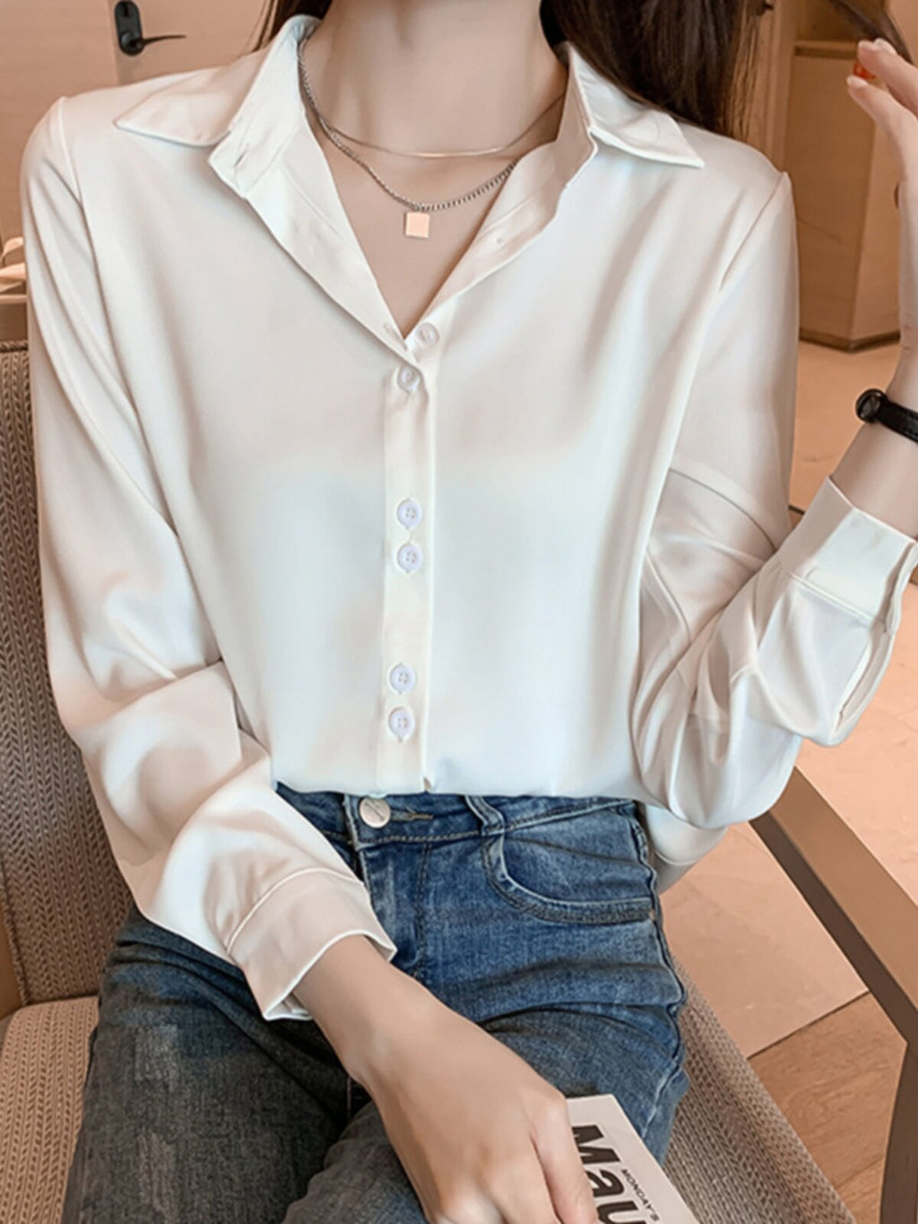 シフォンシャツ A0786