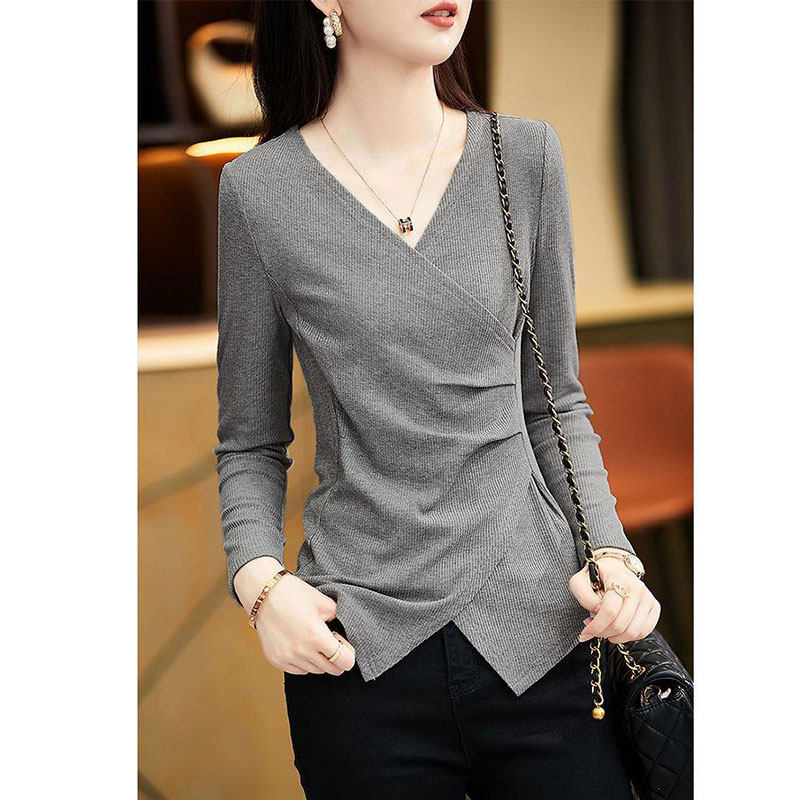 Vネックボトリングシャツ A0733