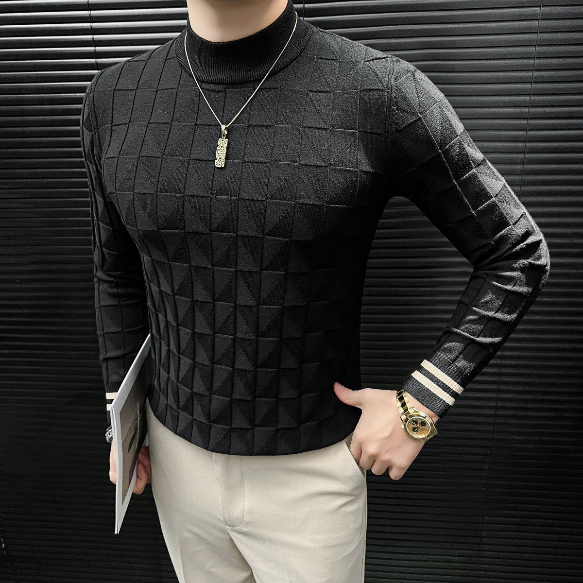 プレミアムジオメトリックシャツ(3color） M0867