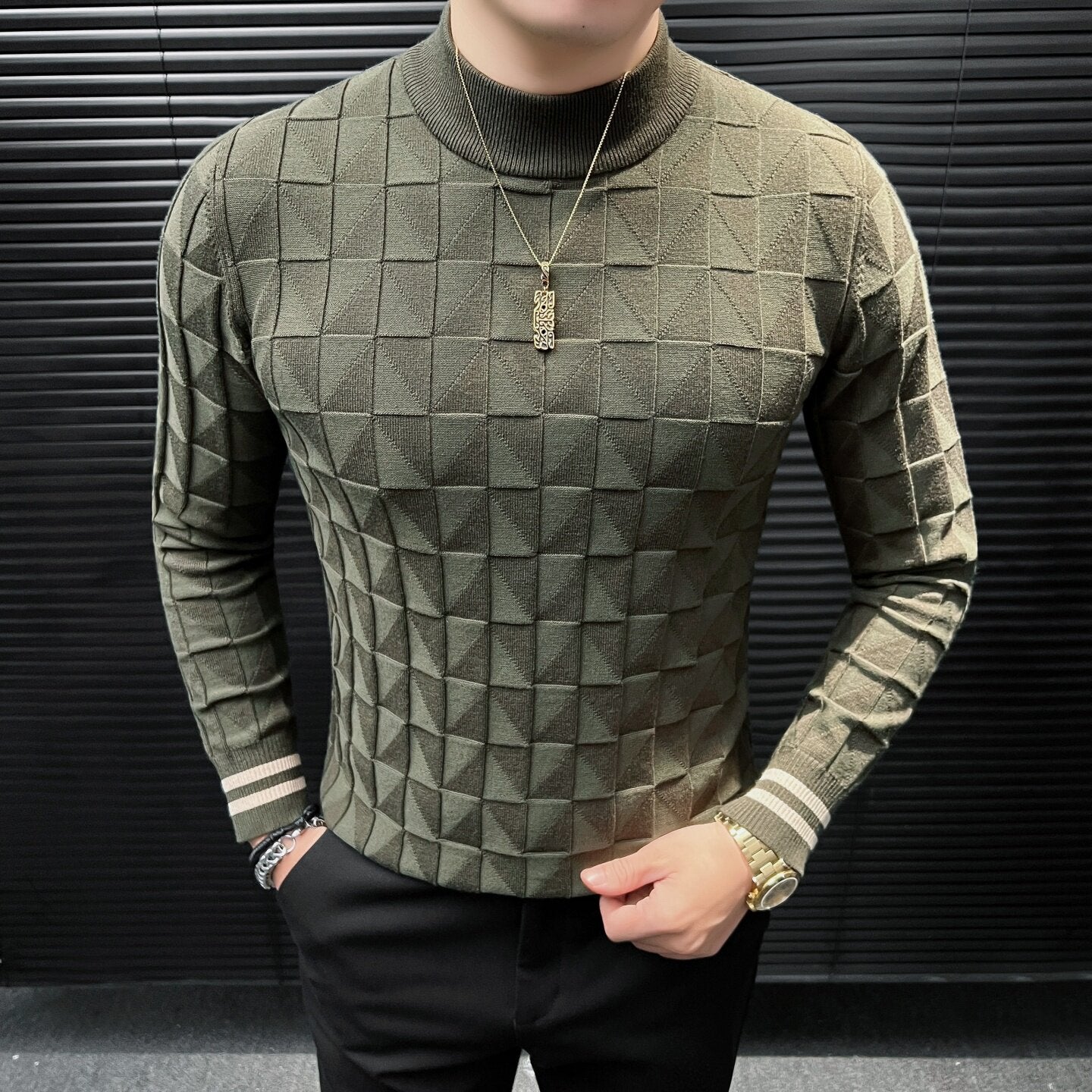 プレミアムジオメトリックシャツ(3color） M0867